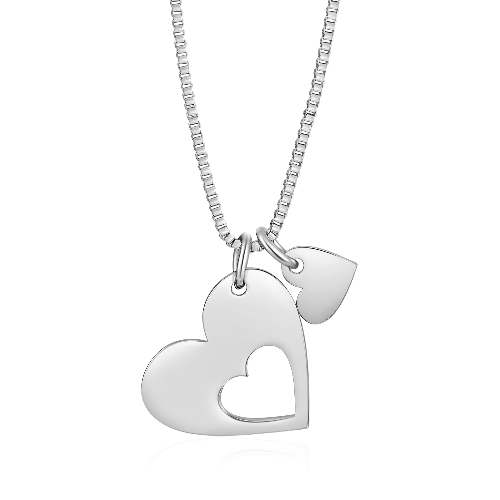 Personalised Necklace Heart Pendant Custom 2-5 Names Jewelry for Mothers' Day Gift | Jessemade