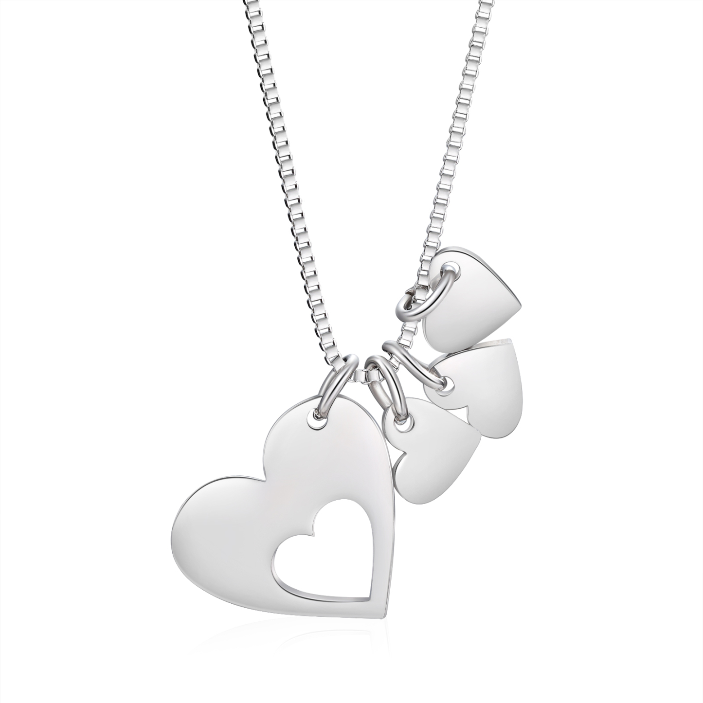 Personalised Necklace Heart Pendant Custom 2-5 Names Jewelry for Mothers' Day Gift | Jessemade