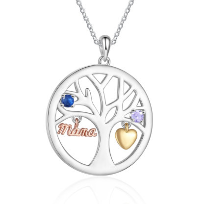 To my Mum/Mom Personalised Family Tree Necklace witn 2 Names and Birthstones Mothers' Day Gift | Jessemade