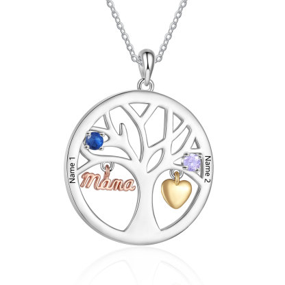 To my Mum/Mom Personalised Family Tree Necklace witn 2 Names and Birthstones Mothers' Day Gift | Jessemade