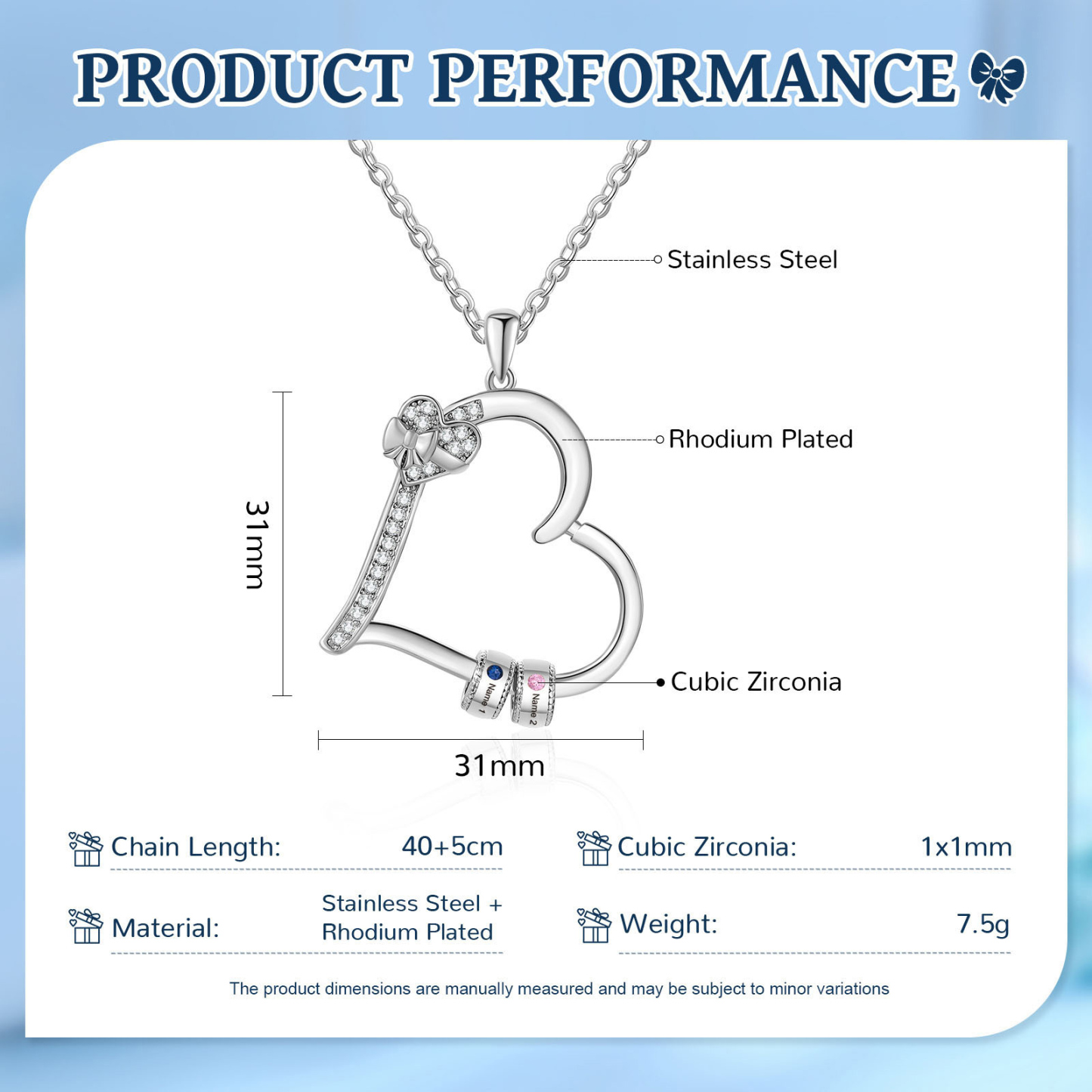 2 Names Personalised Birthstone Bracelet – Infinity Family Heart Charm Jewellery | Jessemade