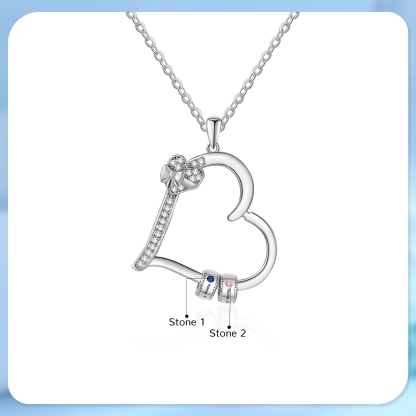 2 Names Personalised Birthstone Bracelet – Infinity Family Heart Charm Jewellery | Jessemade