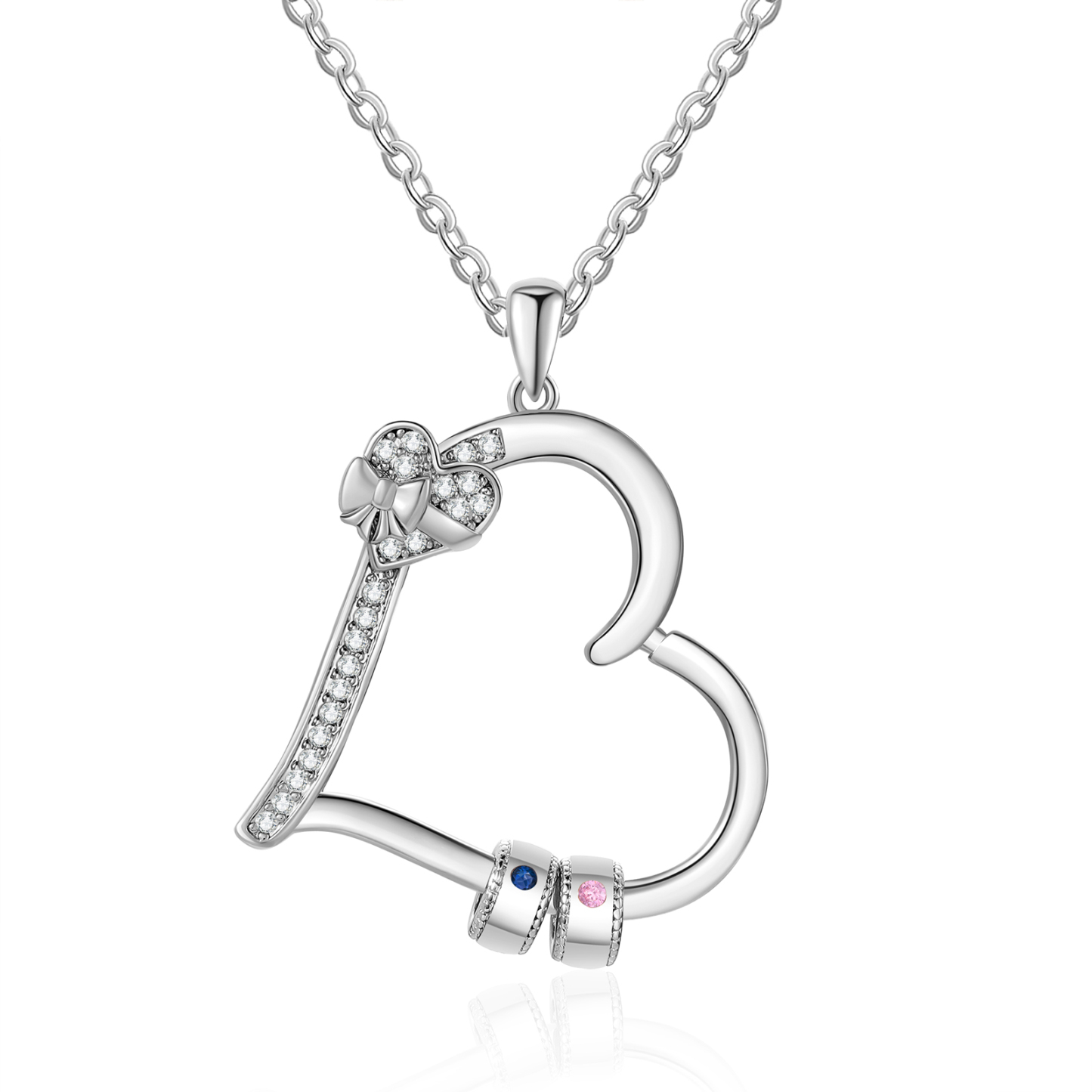 2 Names Personalised Birthstone Bracelet – Infinity Family Heart Charm Jewellery | Jessemade