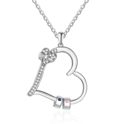 2 Names Personalised Birthstone Bracelet – Infinity Family Heart Charm Jewellery | Jessemade