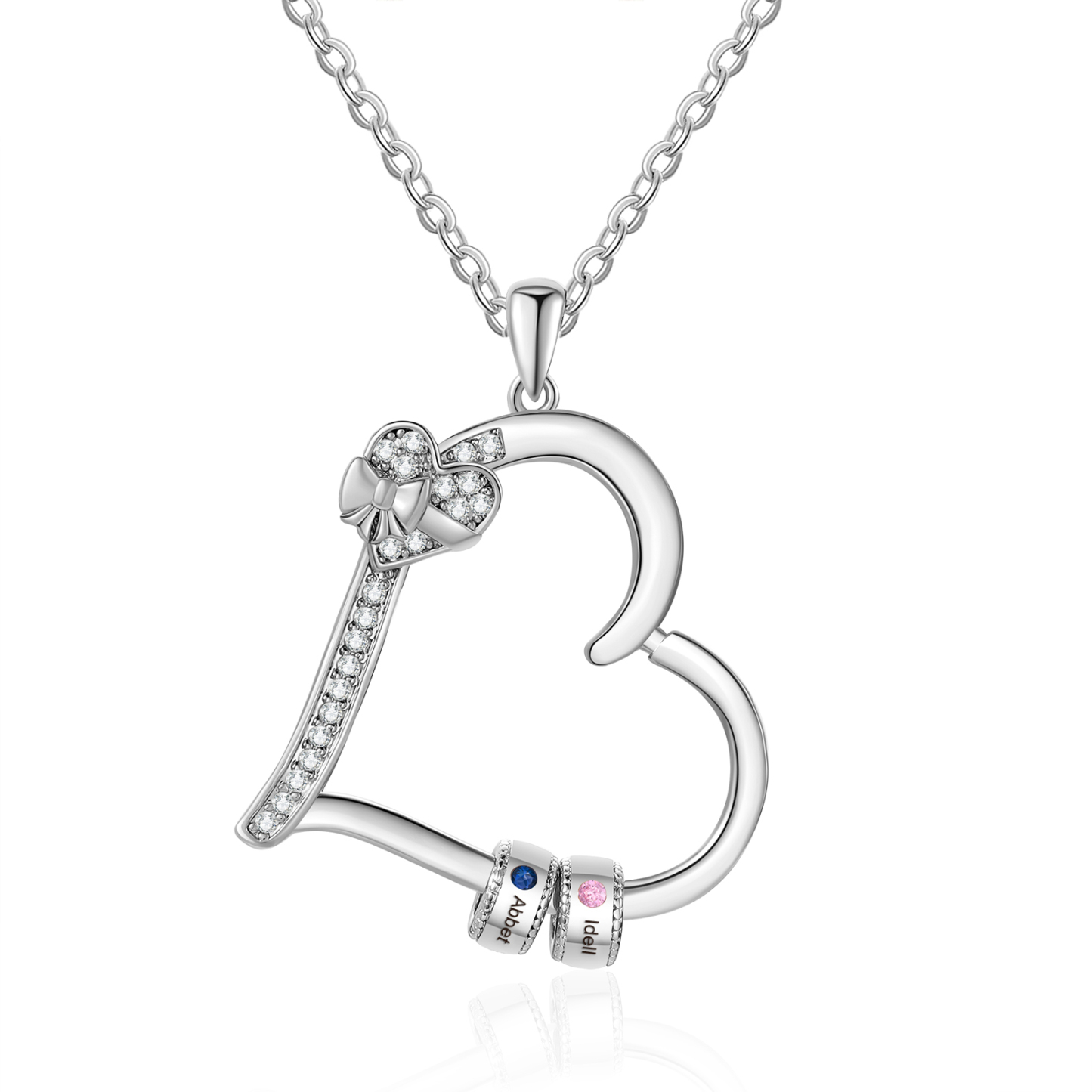 2 Names & 2 Birthstones Personalised Birthstone Necklace – Infinity Fa