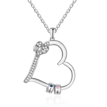 2 Names & 2 Birthstones Personalised Birthstone Necklace – Infinity Fa