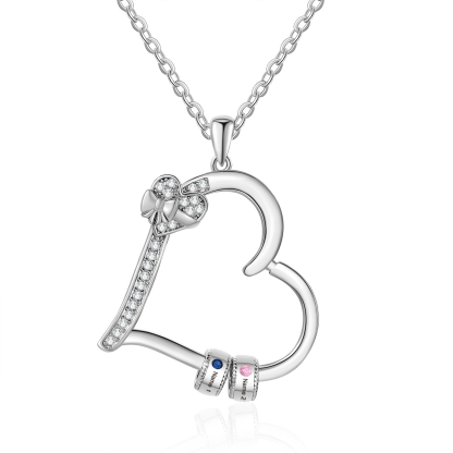 2 Names Personalised Birthstone Bracelet – Infinity Family Heart Charm Jewellery | Jessemade