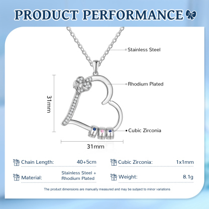 3 Names & 3 Birthstones Personalised Birthstone Bracelet – Infinity Family Heart Charm Jewellery | Jessemade