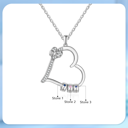 3 Names & 3 Birthstones Personalised Birthstone Bracelet – Infinity Family Heart Charm Jewellery | Jessemade