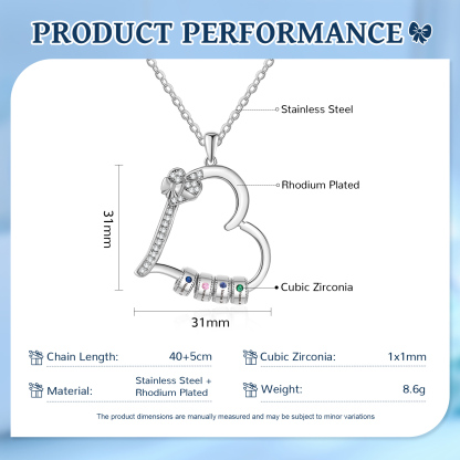 4 Names & 4 Birthstones Personalised Birthstone Bracelet – Infinity Family Heart Charm Jewellery | Jessemade