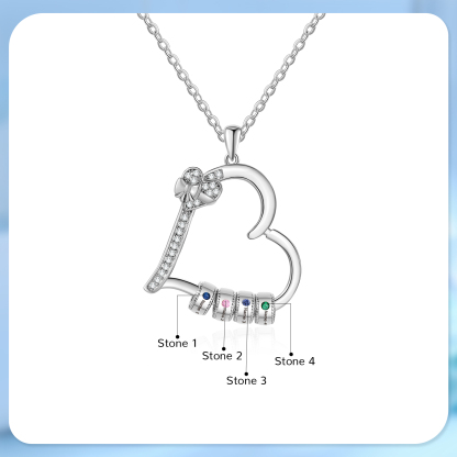 4 Names & 4 Birthstones Personalised Birthstone Bracelet – Infinity Family Heart Charm Jewellery | Jessemade