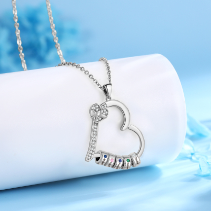 5 Names & 5 Birthstones Personalised Birthstone Bracelet – Infinity Family Heart Charm Jewellery | Jessemade
