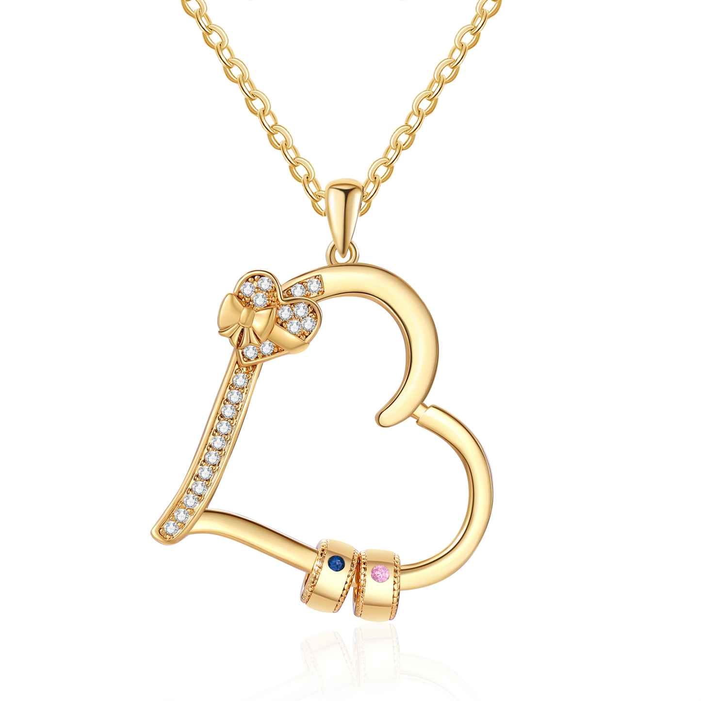 2 Names Personalised Birthstone Bracelet – Infinity Family Heart Charm Jewellery | Jessemade