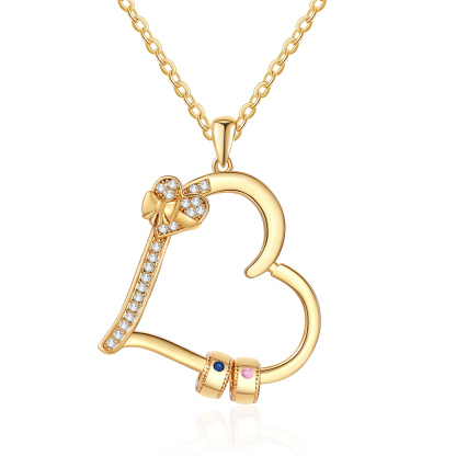 2 Names Personalised Birthstone Bracelet – Infinity Family Heart Charm Jewellery | Jessemade