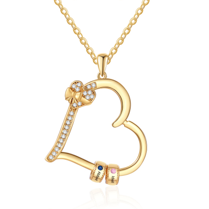 2 Names Personalised Birthstone Bracelet – Infinity Family Heart Charm Jewellery | Jessemade