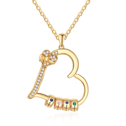 4 Names & 4 Birthstones Personalised Birthstone Bracelet – Infinity Family Heart Charm Jewellery | Jessemade