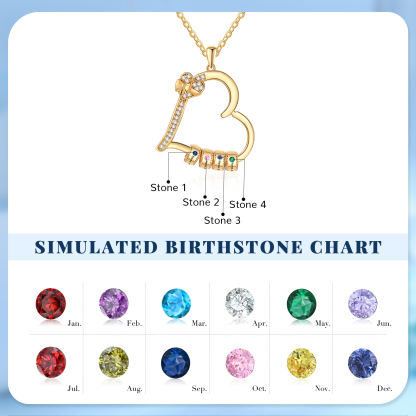 4 Names & 4 Birthstones Personalised Birthstone Bracelet – Infinity Family Heart Charm Jewellery | Jessemade