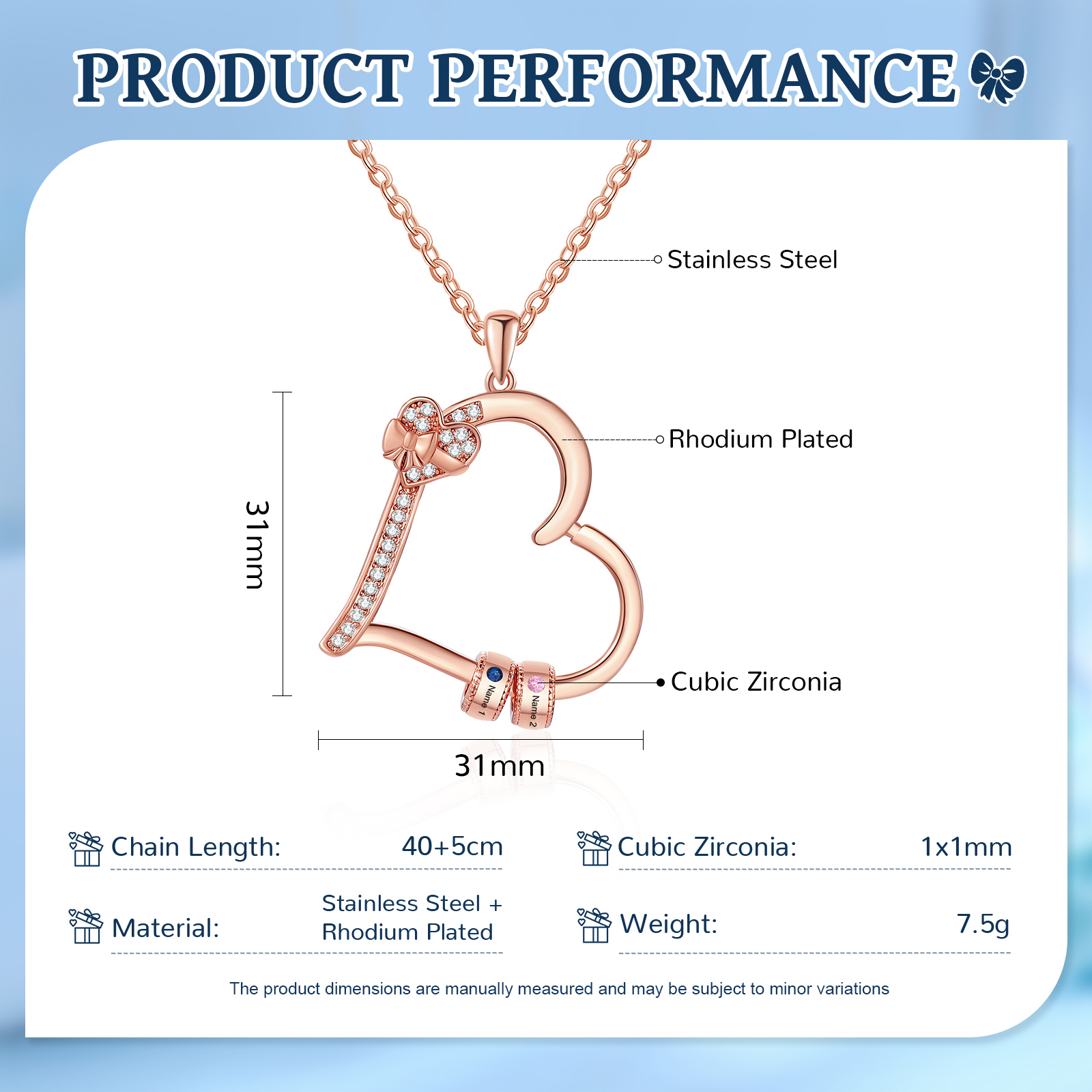 2 Names Personalised Birthstone Bracelet – Infinity Family Heart Charm Jewellery | Jessemade