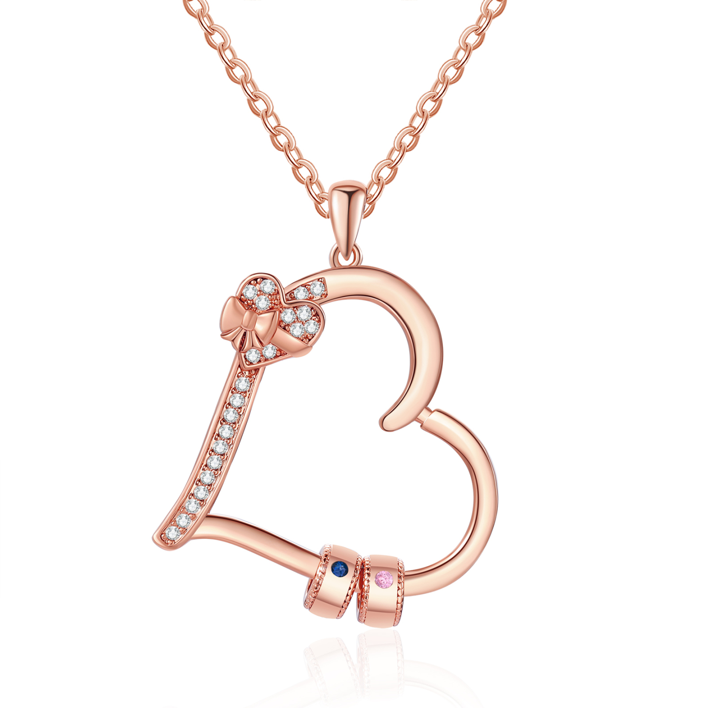 2 Names Personalised Birthstone Bracelet – Infinity Family Heart Charm Jewellery | Jessemade