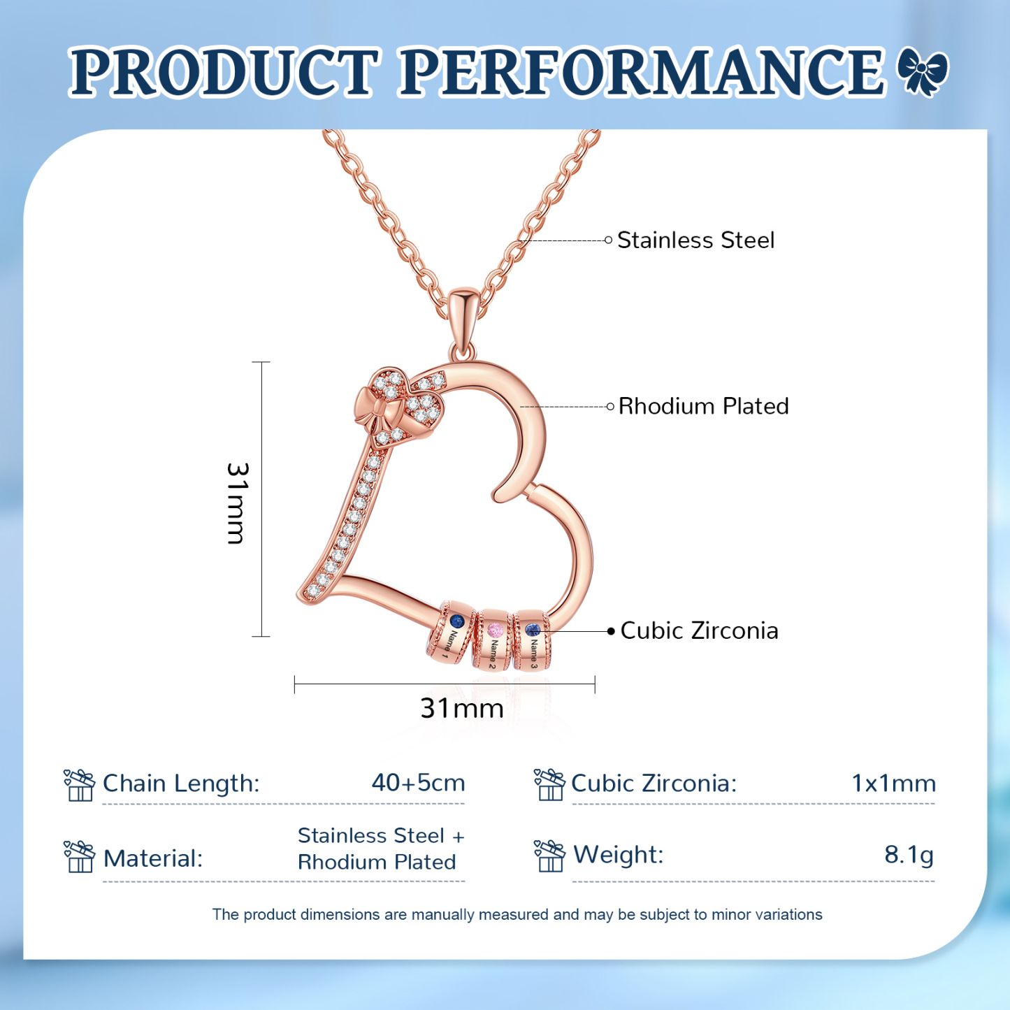3 Names & 3 Birthstones Personalised Birthstone Bracelet – Infinity Family Heart Charm Jewellery | Jessemade