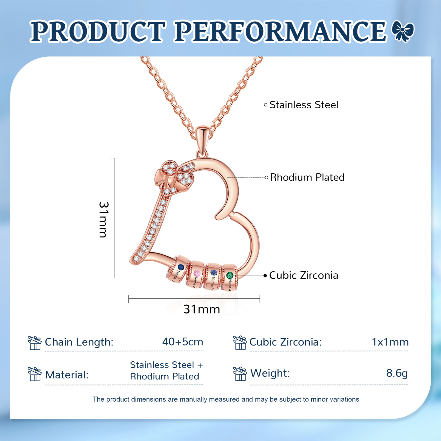 4 Names & 4 Birthstones Personalised Birthstone Bracelet – Infinity Family Heart Charm Jewellery | Jessemade