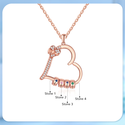 4 Names & 4 Birthstones Personalised Birthstone Bracelet – Infinity Family Heart Charm Jewellery | Jessemade