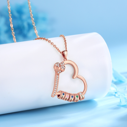 5 Names & 5 Birthstones Personalised Birthstone Bracelet – Infinity Family Heart Charm Jewellery | Jessemade