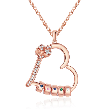 5 Names & 5 Birthstones Personalised Birthstone Bracelet – Infinity Family Heart Charm Jewellery | Jessemade