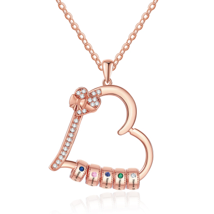 5 Names & 5 Birthstones Personalised Birthstone Bracelet – Infinity Family Heart Charm Jewellery | Jessemade
