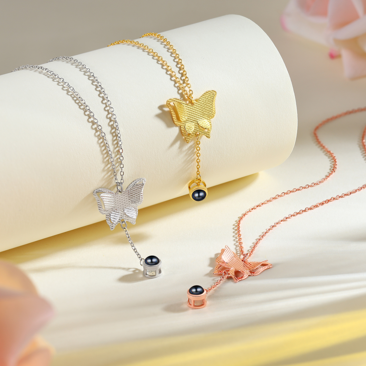 Personalised Butterfly Necklace Photo Projection Unique Gift for Her | Jessemade