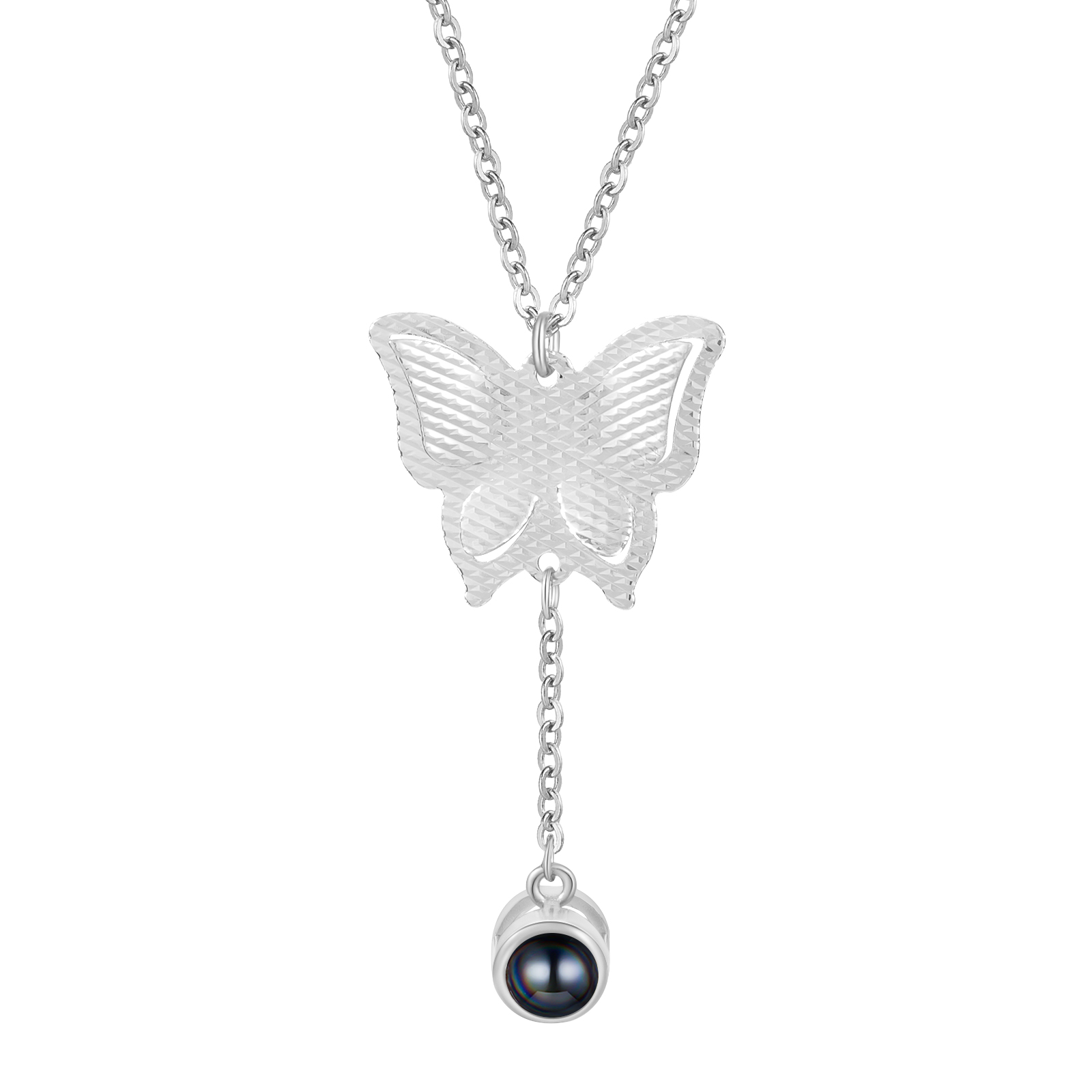 Personalised Butterfly Necklace Photo Projection Unique Gift for Her | Jessemade