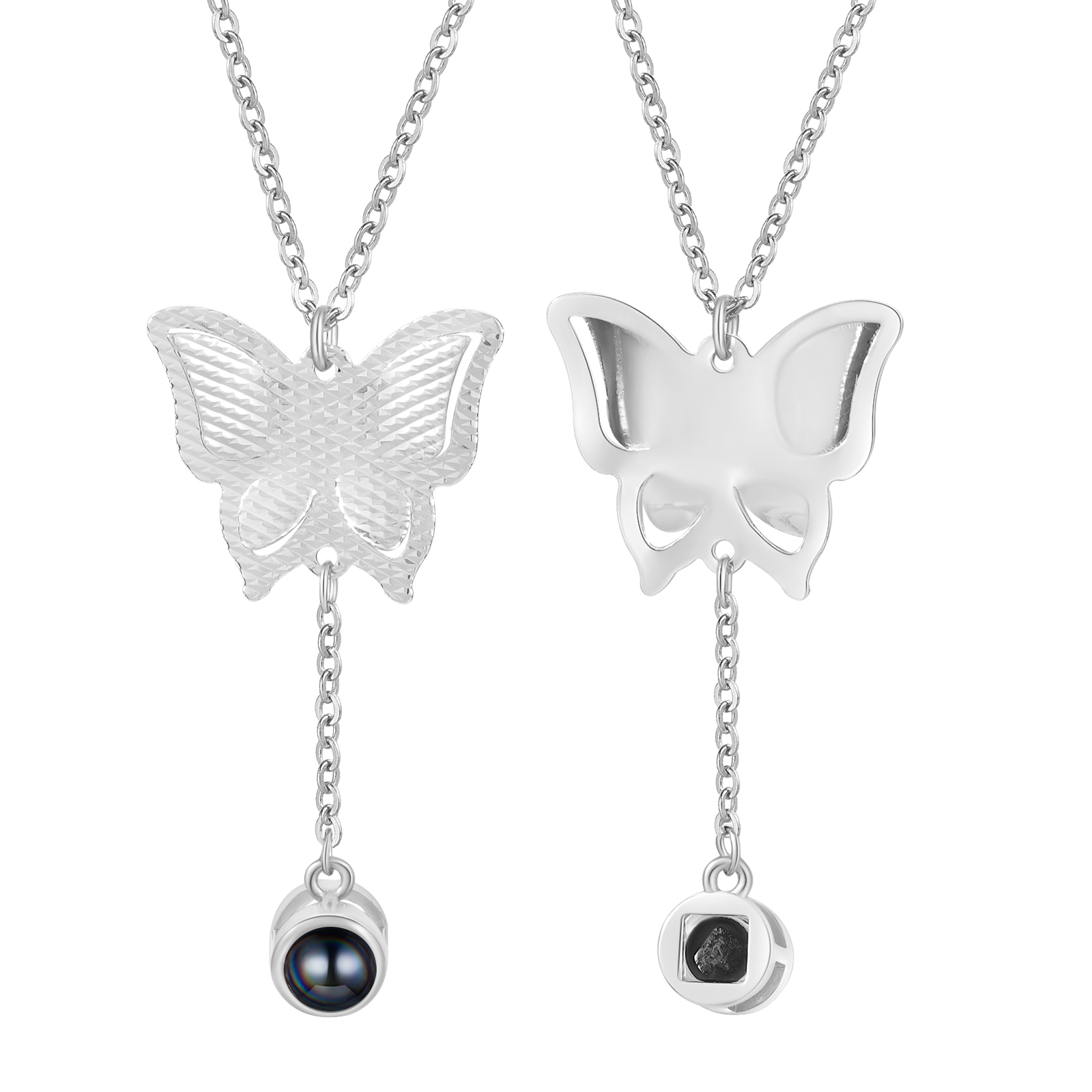 Personalised Butterfly Necklace Photo Projection Unique Gift for Her | Jessemade