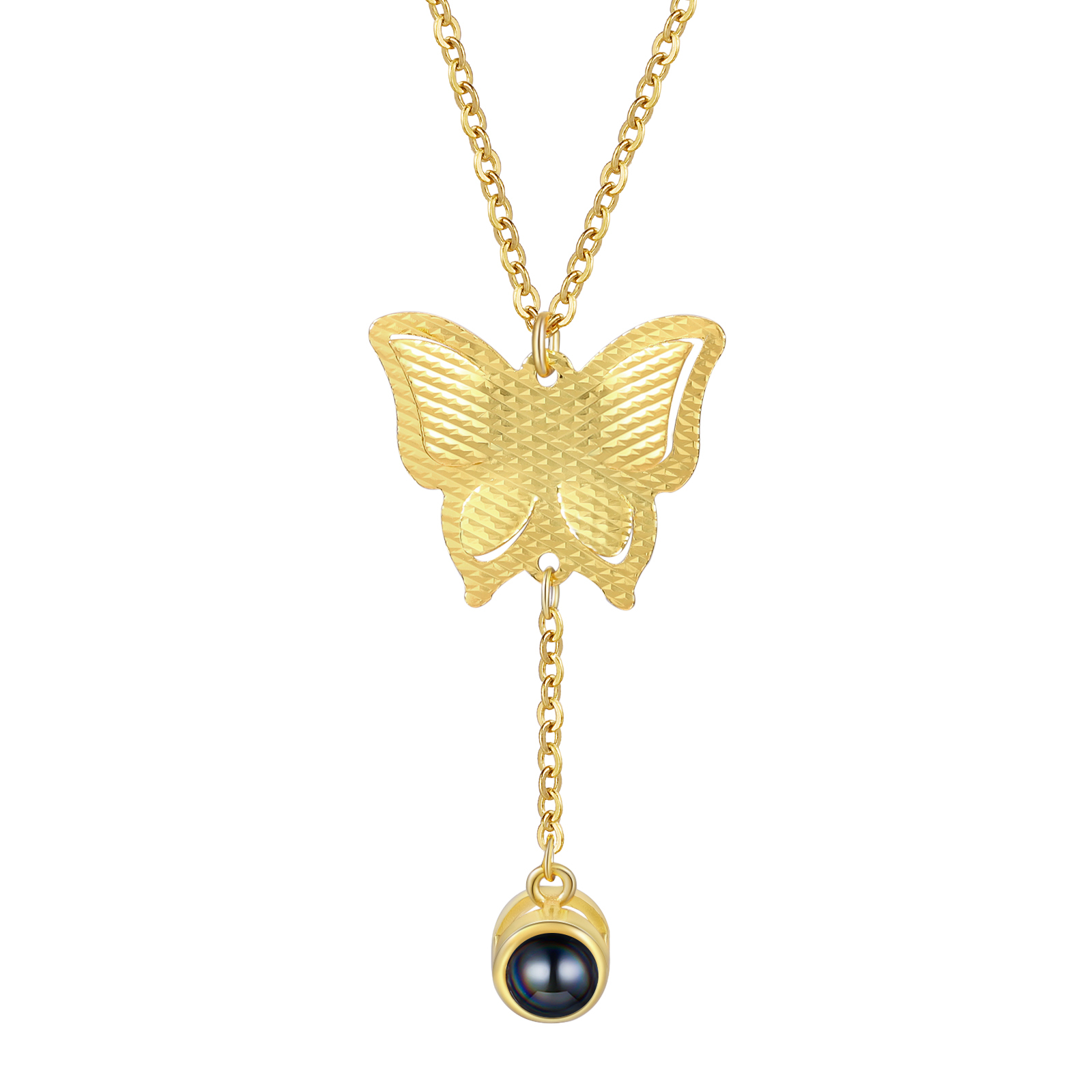 Personalised Butterfly Necklace Photo Projection Unique Gift for Her | Jessemade