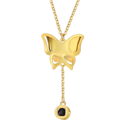 Personalised Butterfly Necklace Photo Projection Unique Gift for Her | Jessemade