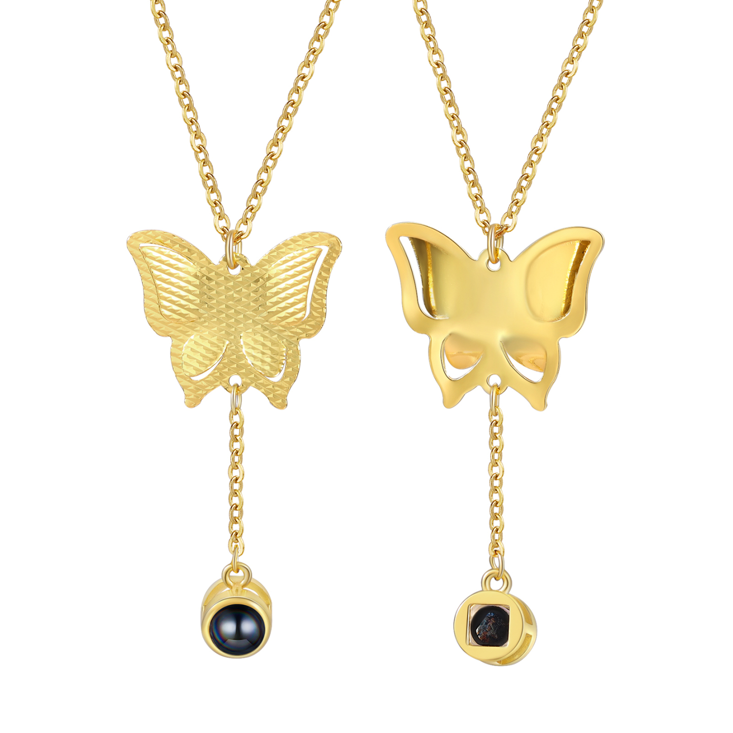 Personalised Butterfly Necklace Photo Projection Unique Gift for Her | Jessemade