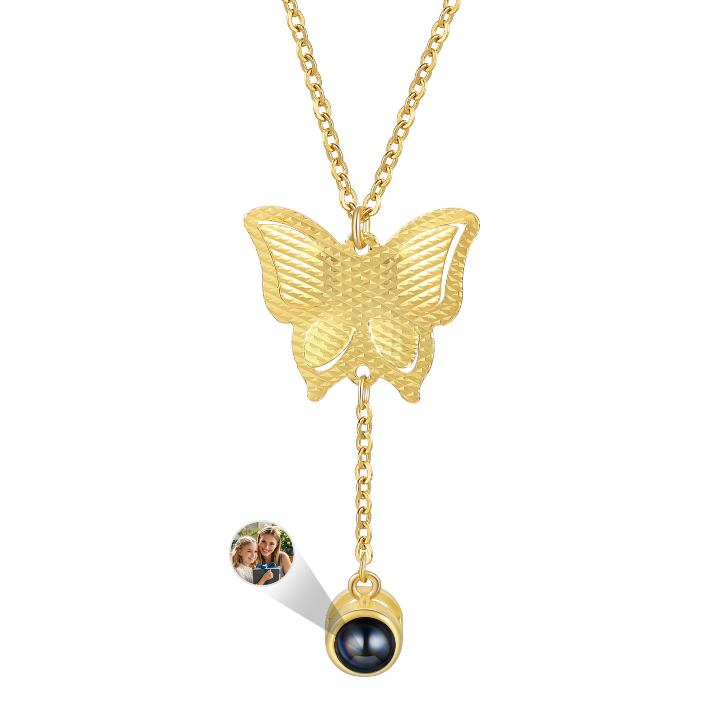 Personalised Butterfly Necklace Photo Projection Unique Gift for Her | Jessemade