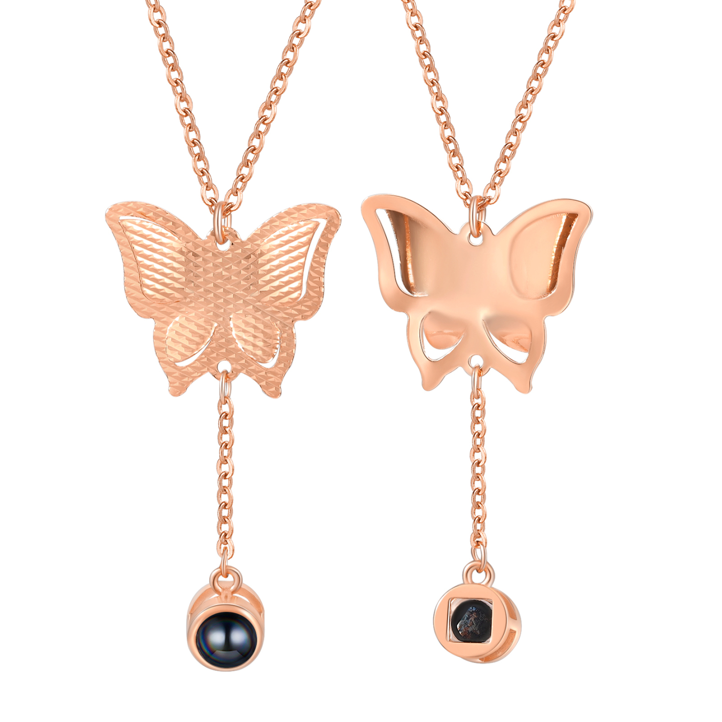 Personalised Butterfly Necklace Photo Projection Unique Gift for Her | Jessemade