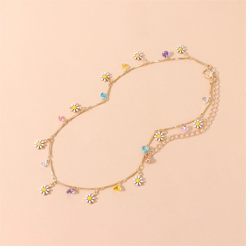 Rainbow Daisy Charm Choker Necklace - Gift for Women| Jessemade
