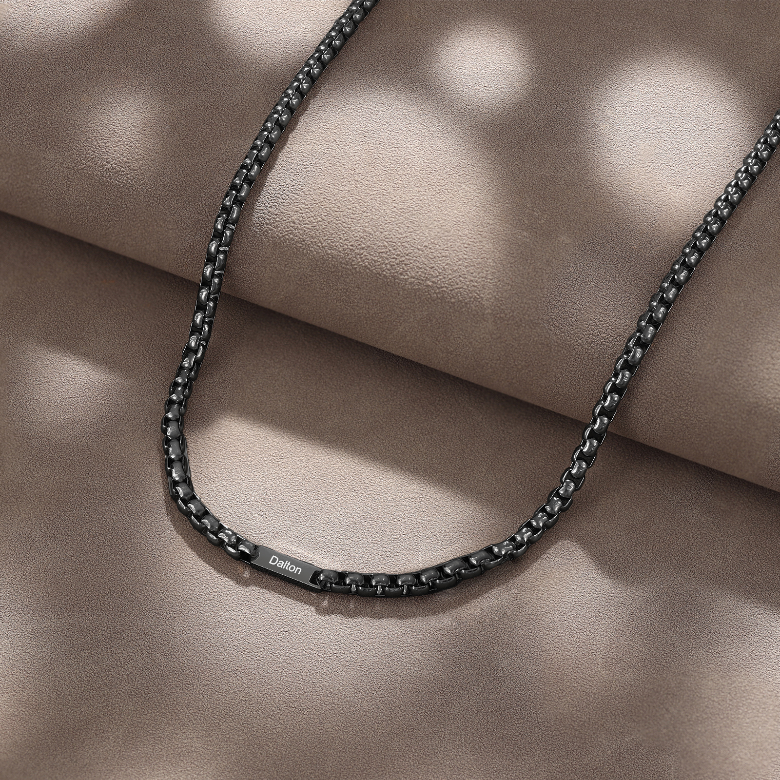 Custom Engraved 1 Names Circle Beads Charm Necklace Stainless Steel Braided Personalised Necklace for Men Women - Gifts for Him Her