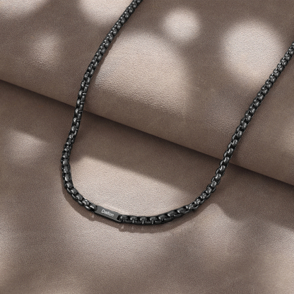 Custom Engraved 1 Names Circle Beads Charm Necklace Stainless Steel Braided Personalised Necklace for Men Women - Gifts for Him Her