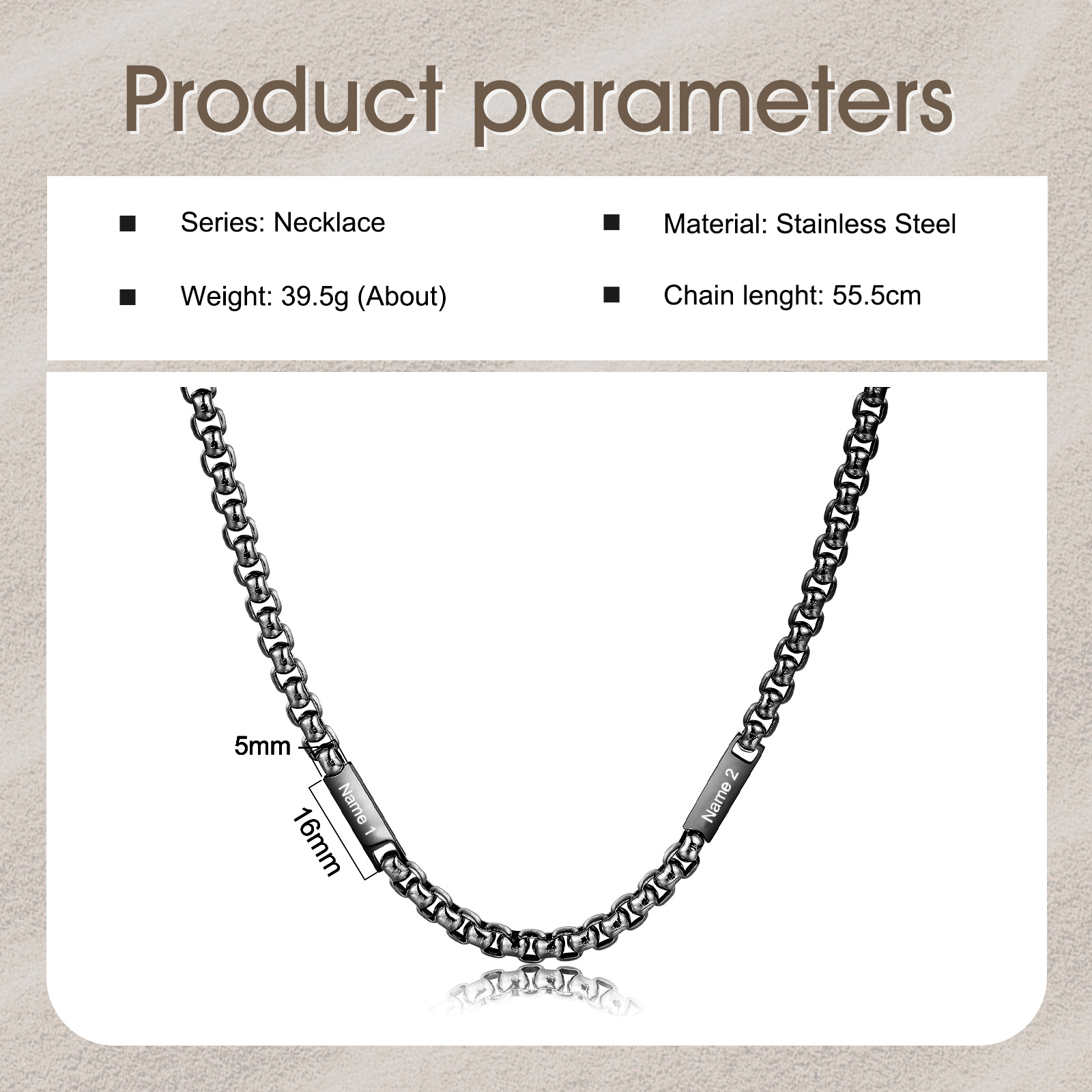 2 Names Personalised Father’s Day Necklace – Custom Engraved Chain for Dad | Jessemade
