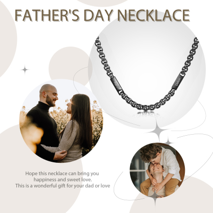2 Names Personalised Father’s Day Necklace – Custom Engraved Chain for Dad | Jessemade
