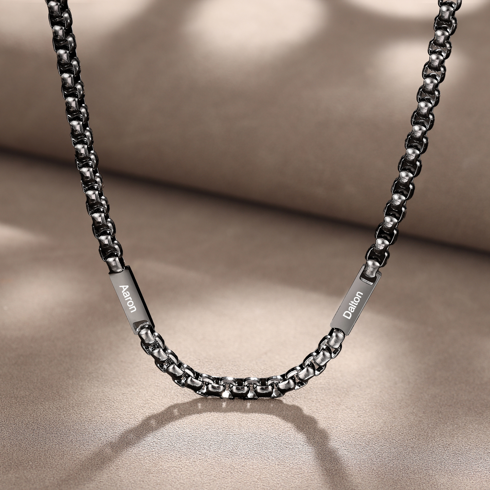 2 Names Personalised Father’s Day Necklace – Custom Engraved Chain for Dad | Jessemade