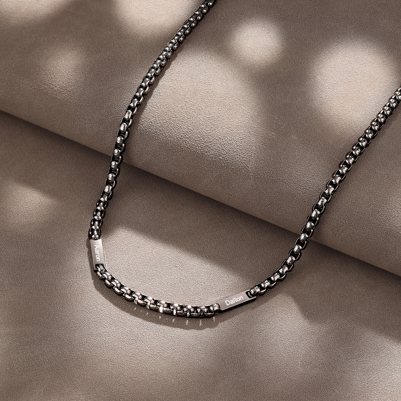 2 Names Personalised Father’s Day Necklace – Custom Engraved Chain for Dad | Jessemade