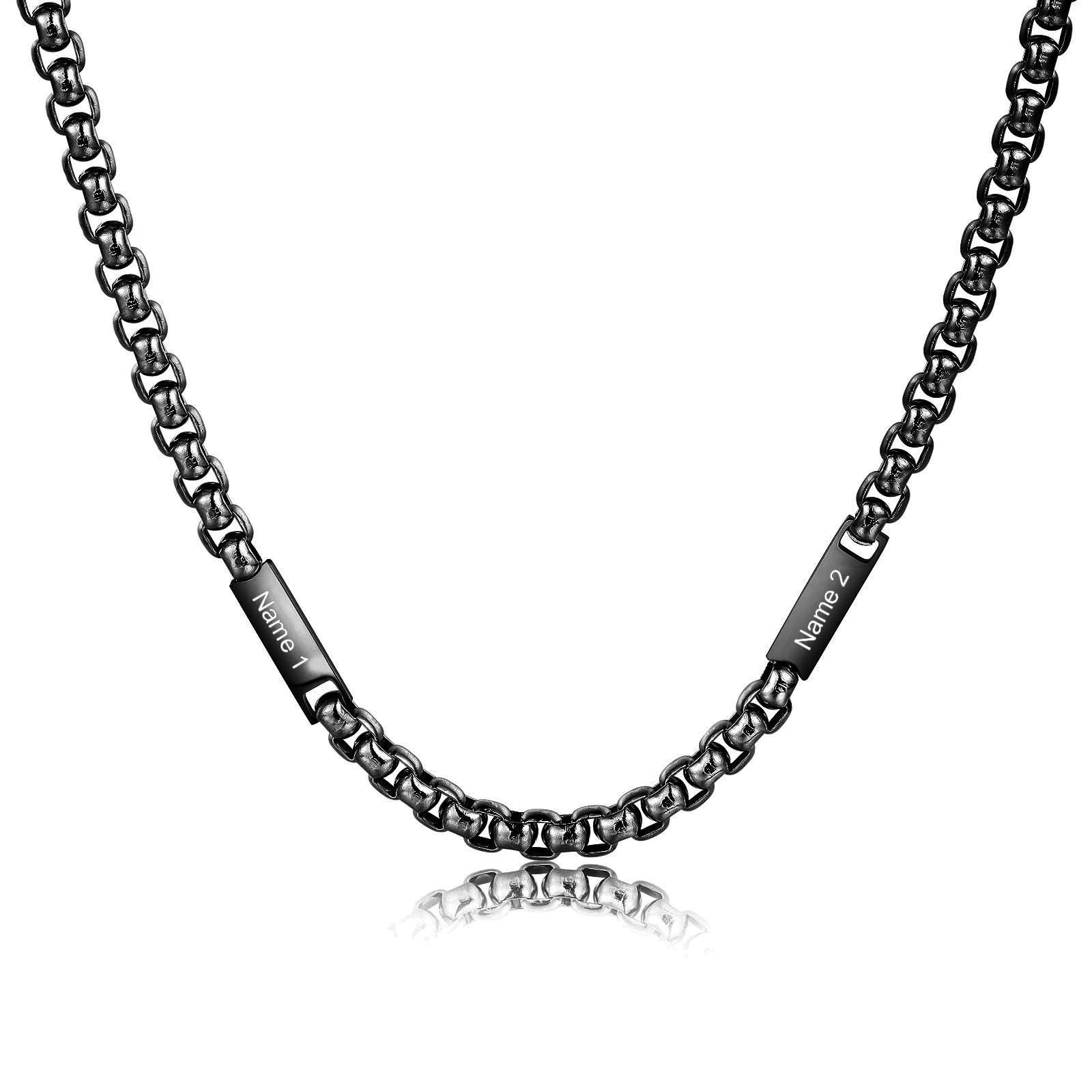 2 Names Personalised Father’s Day Necklace – Custom Engraved Chain for Dad | Jessemade