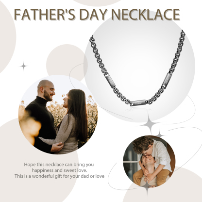 3 Names Personalised Father’s Day Necklace – Custom Engraved Chain for Dad | Jessemade