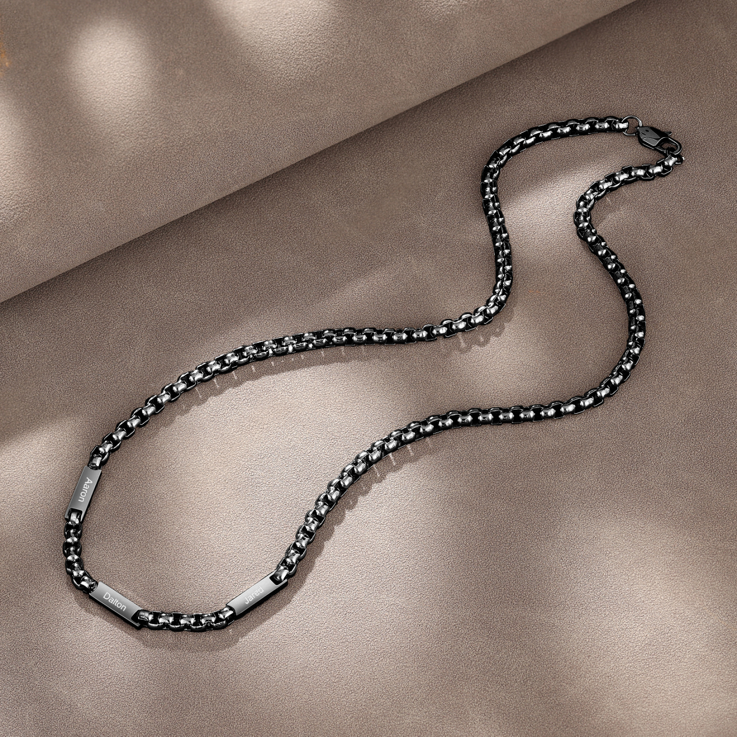 3 Names Personalised Father’s Day Necklace – Custom Engraved Chain for Dad | Jessemade