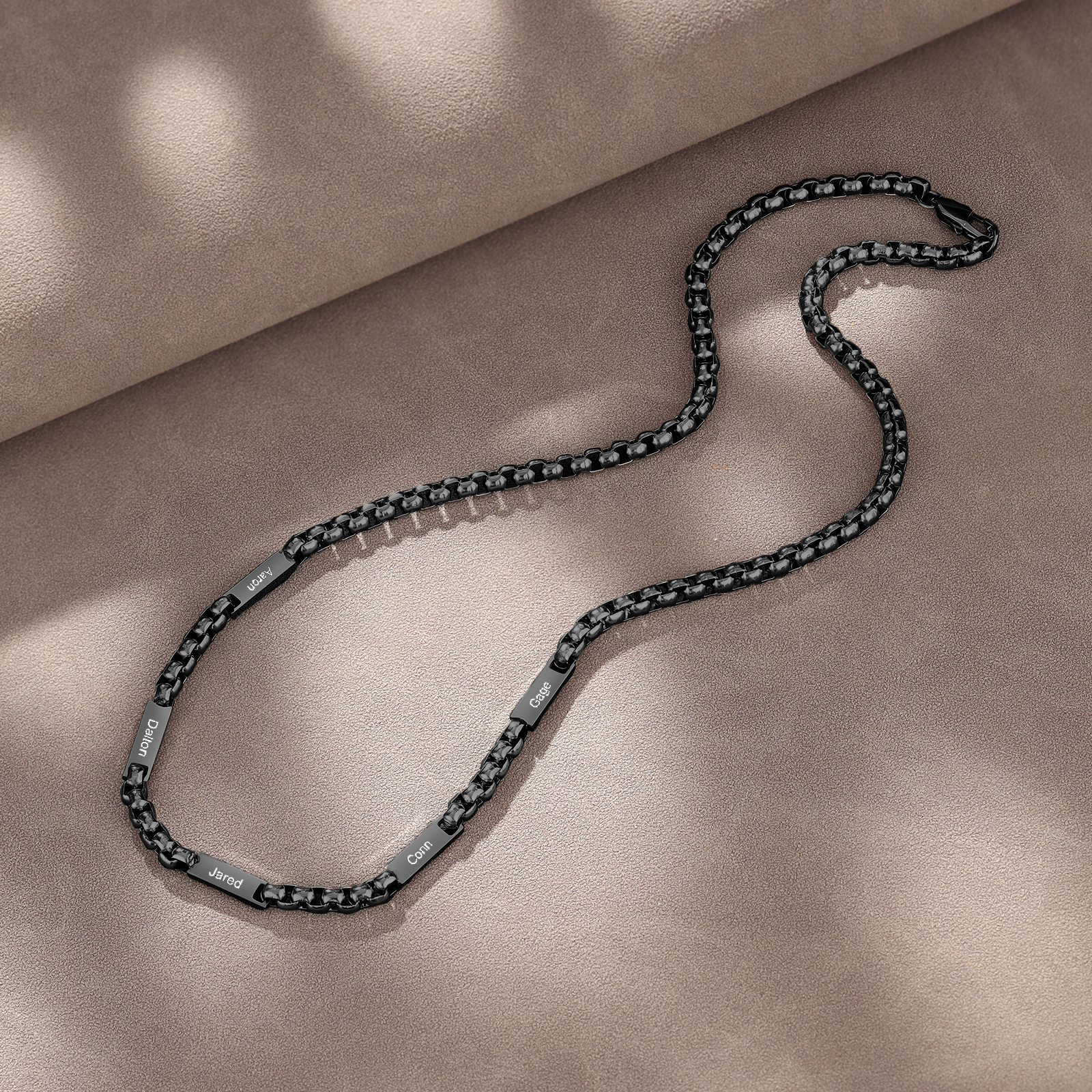 5 Names Personalised Father’s Day Necklace – Custom Engraved Chain for Dad | Jessemade