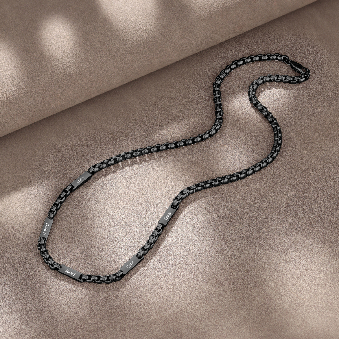 5 Names Personalised Father’s Day Necklace – Custom Engraved Chain for Dad | Jessemade