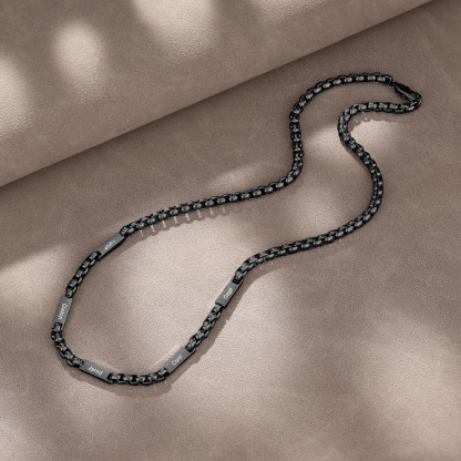 5 Names Personalised Father’s Day Necklace – Custom Engraved Chain for Dad | Jessemade